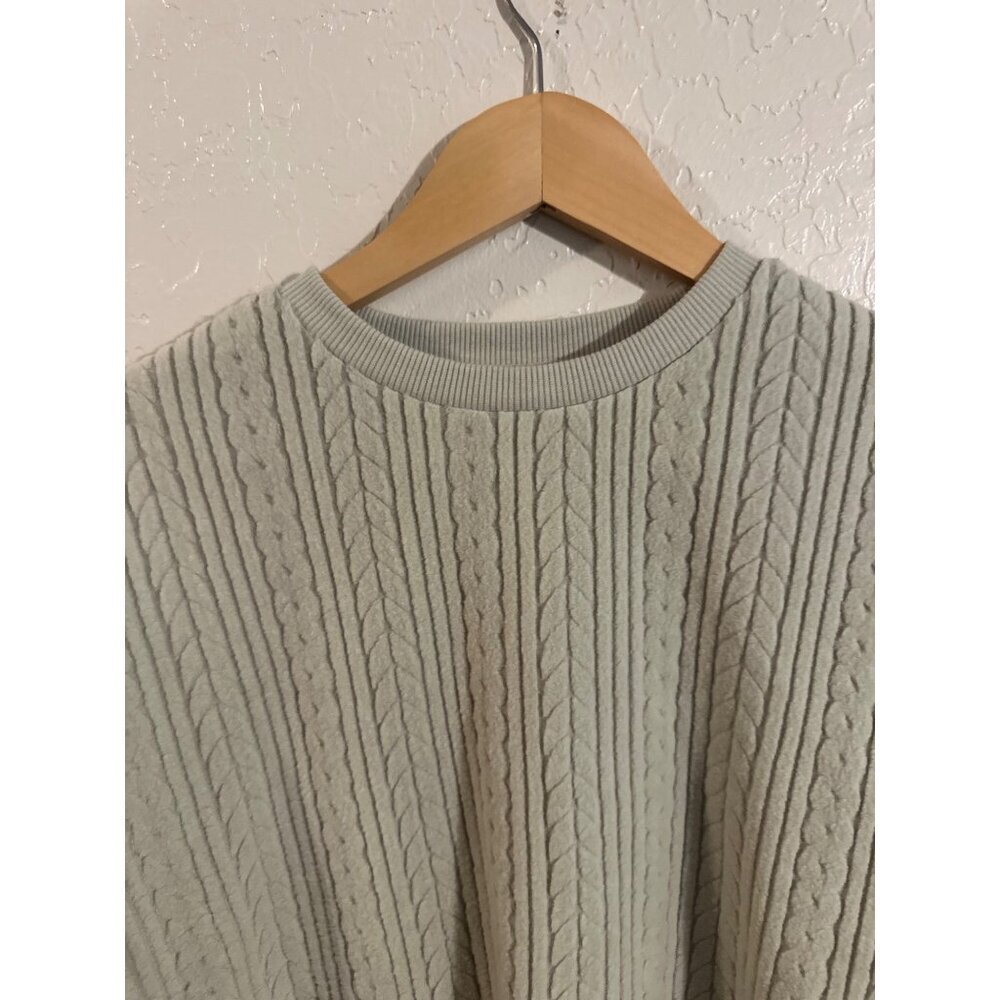 Y Philosophy Dark Taupe Cable Knit Fisherman Style Long Sleeved Crewneck Sweater - Picture 7 of 10